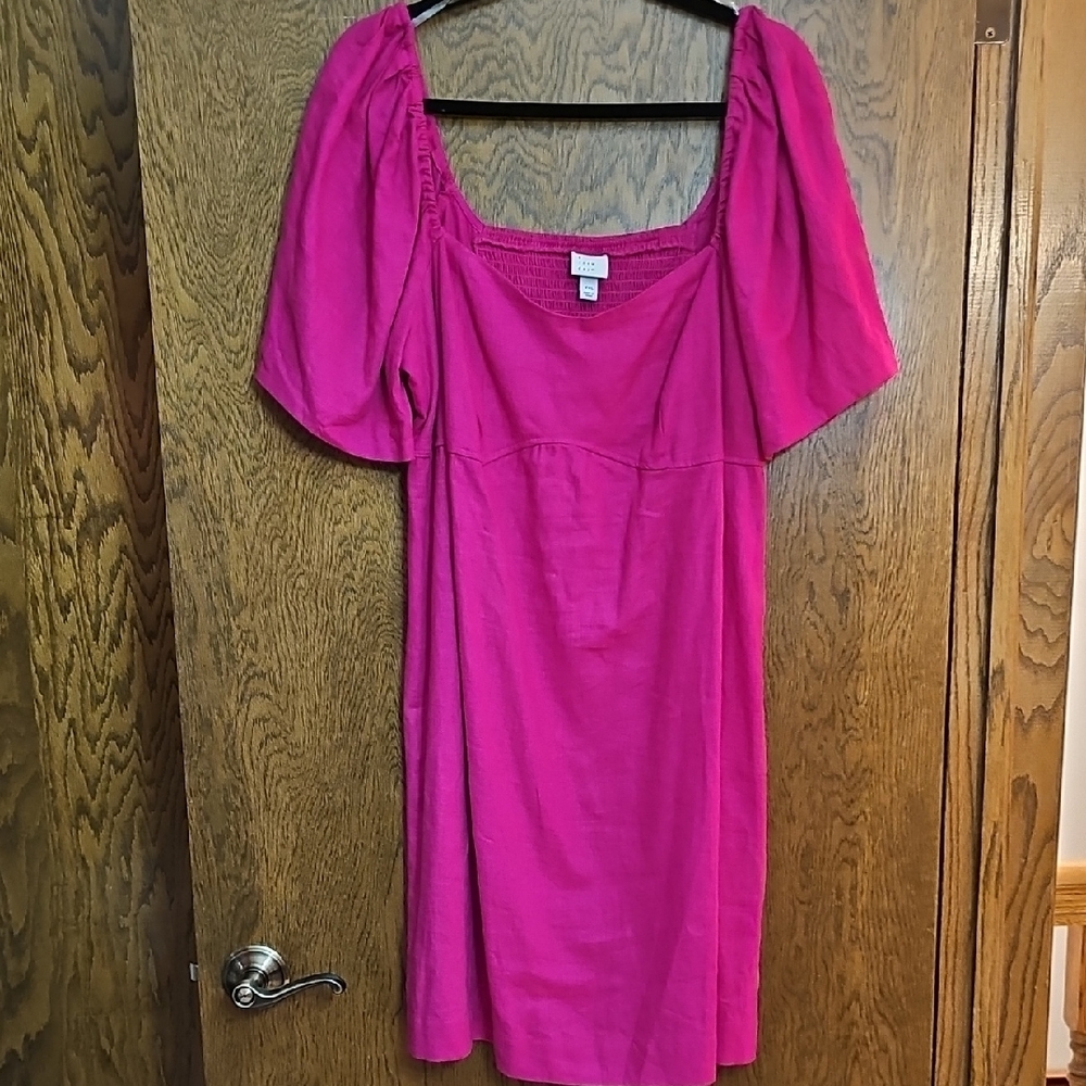 A New Day Pink Puff Sleeve Mini Dress